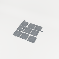 Modular Cobblestone Street Set included components rendered in charcoal grey