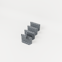 Stone Wall Set IV included components rendered in charcoal grey