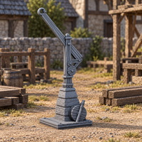 Supplementary product photo for Hoist Crane 28mm DND Scatter Terrain | Tabletop Wargaming Scenery for Warhammer, Frostgrave & RPG | Unpainted 3D Printed in unpainted charcoal grey PLA
