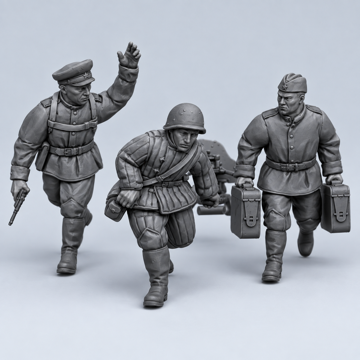 Rubble March Setup unpainted resin kit identity image, complete set.