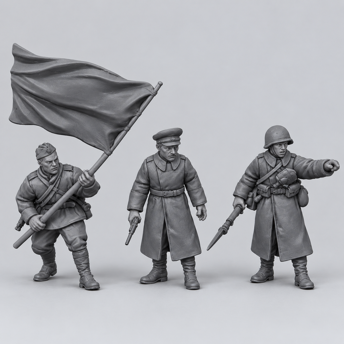 Rubble March Command unpainted resin kit identity image, complete set.