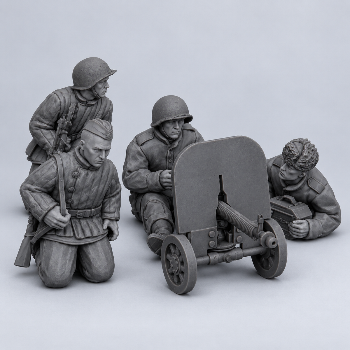 Rubble March Tripod unpainted resin kit identity image, complete set.