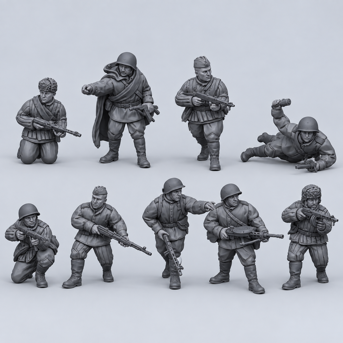 Rubble March Assault unpainted resin kit identity image, complete set.