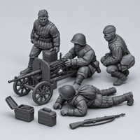 Rubble March Support unpainted resin kit identity image, complete set.