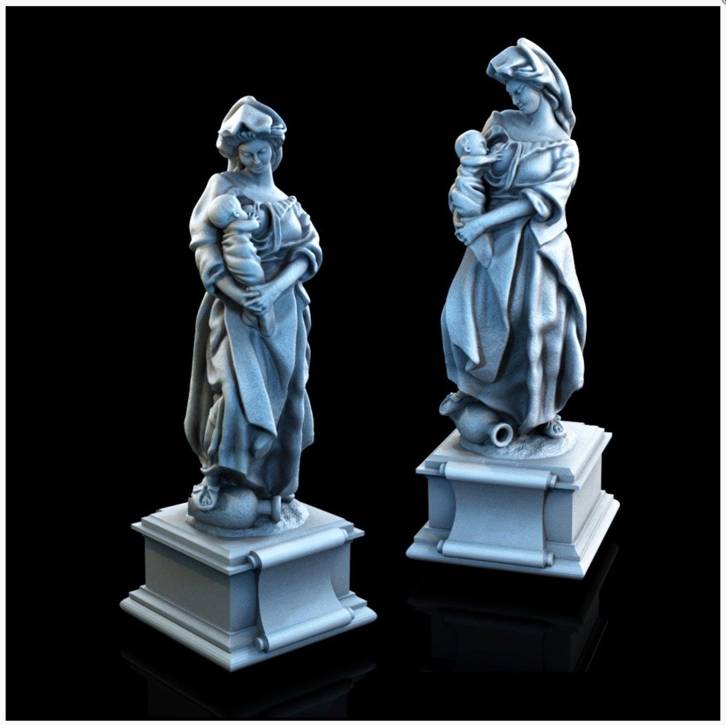 Mother Statue 28mm DND Scatter Terrain | Tabletop Wargaming Scenery for Warhammer, Frostgrave & RPG | 3D Printed