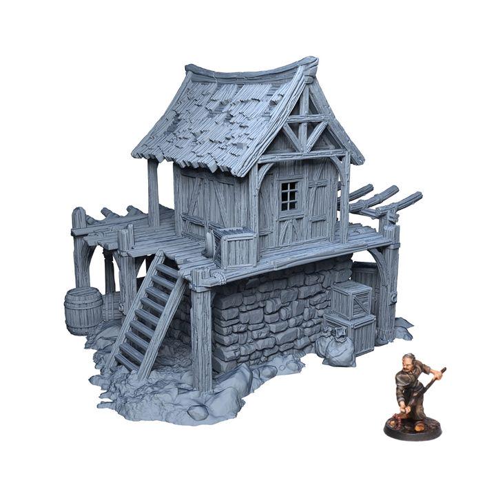 Ruined Food Storage 28mm DND Terrain | Tabletop Wargaming Scenery for Mordheim, Frostgrave & RPG | 3D Printed