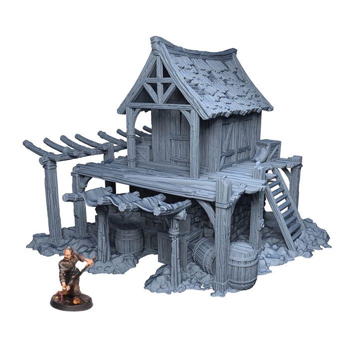 Ruined Food Storage 28mm DND Terrain | Tabletop Wargaming Scenery for Mordheim, Frostgrave & RPG | 3D Printed