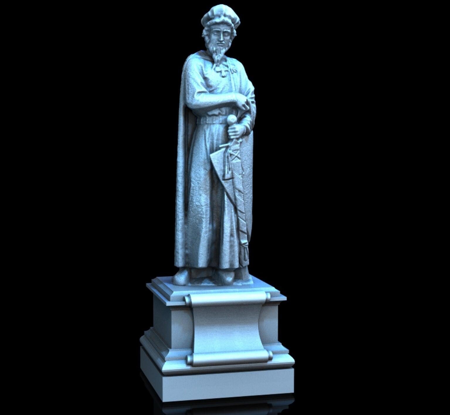 Merchant Statue 28mm DND Scatter Terrain | Tabletop Wargaming Scenery for Warhammer, Frostgrave & RPG | 3D Printed