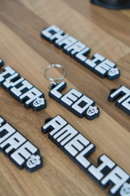 FNAF inspired personalised keychain side view