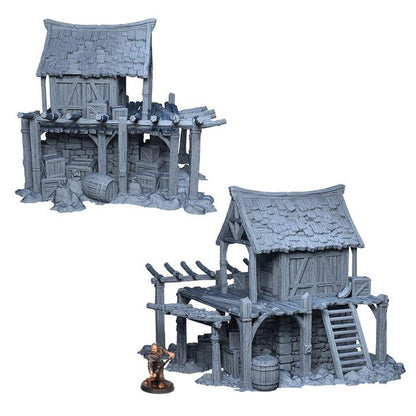 Ruined Food Storage 28mm DND Terrain | Tabletop Wargaming Scenery for Mordheim, Frostgrave & RPG | 3D Printed