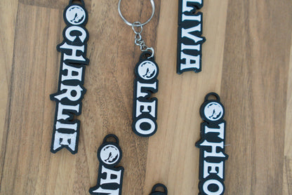 Mortal Kombat fan name keychain with metal ring