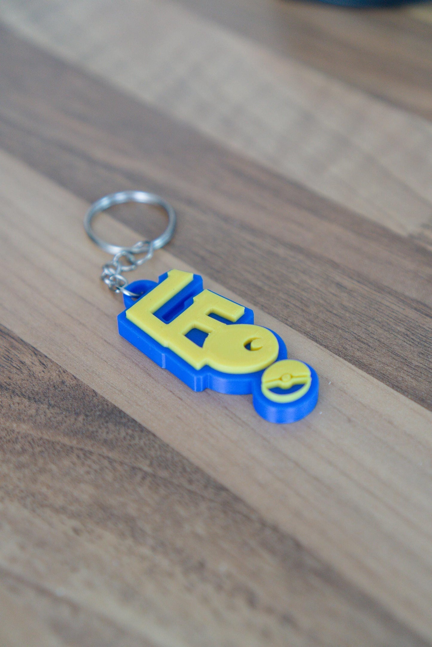 Pokemon personalised keychain side detail showing 3D printed layers