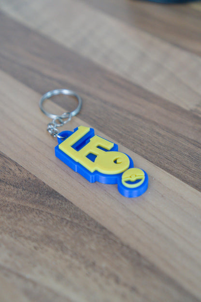 Pokemon personalised keychain side detail showing 3D printed layers