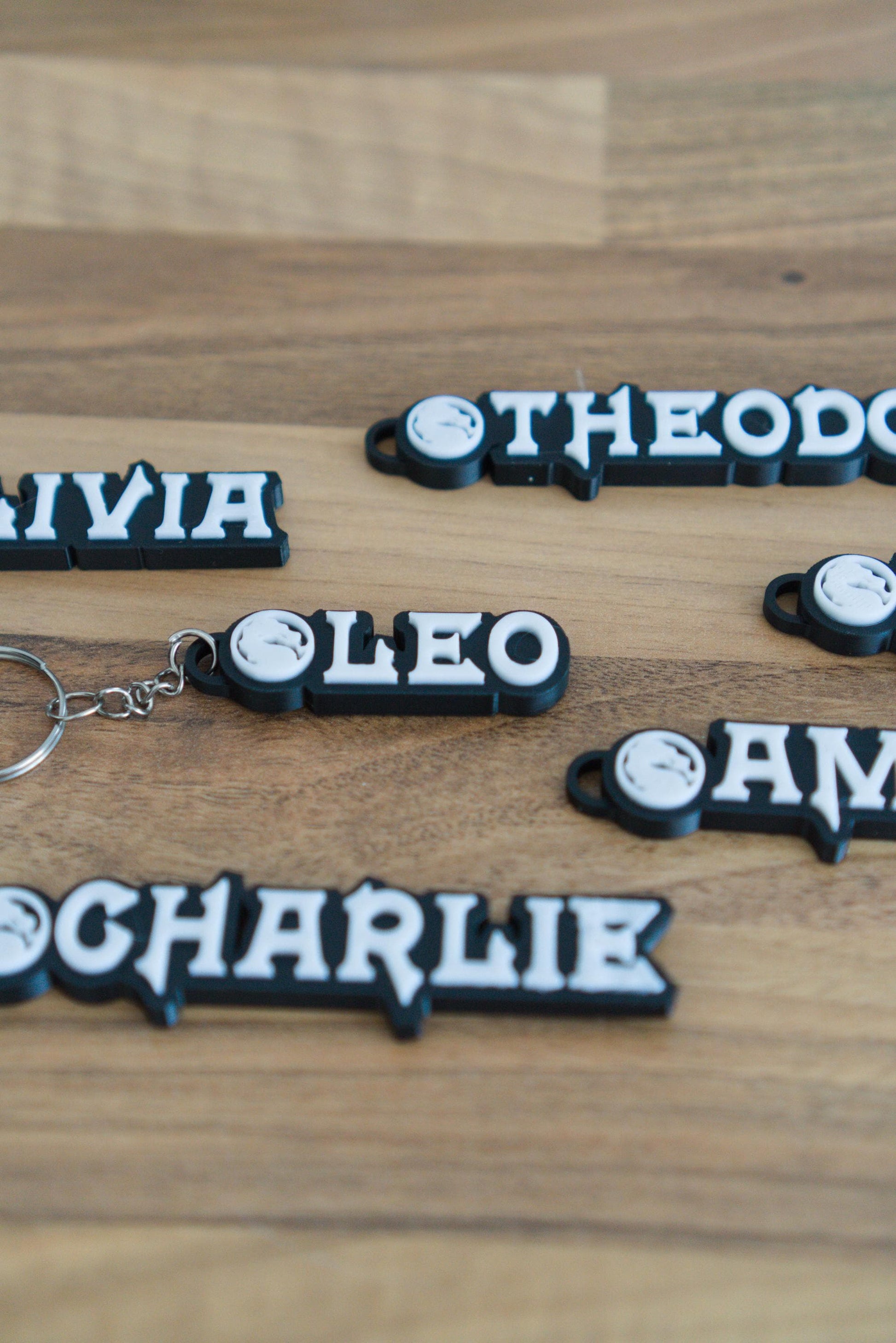 Mortal Kombat custom keychain with dragon logo detail