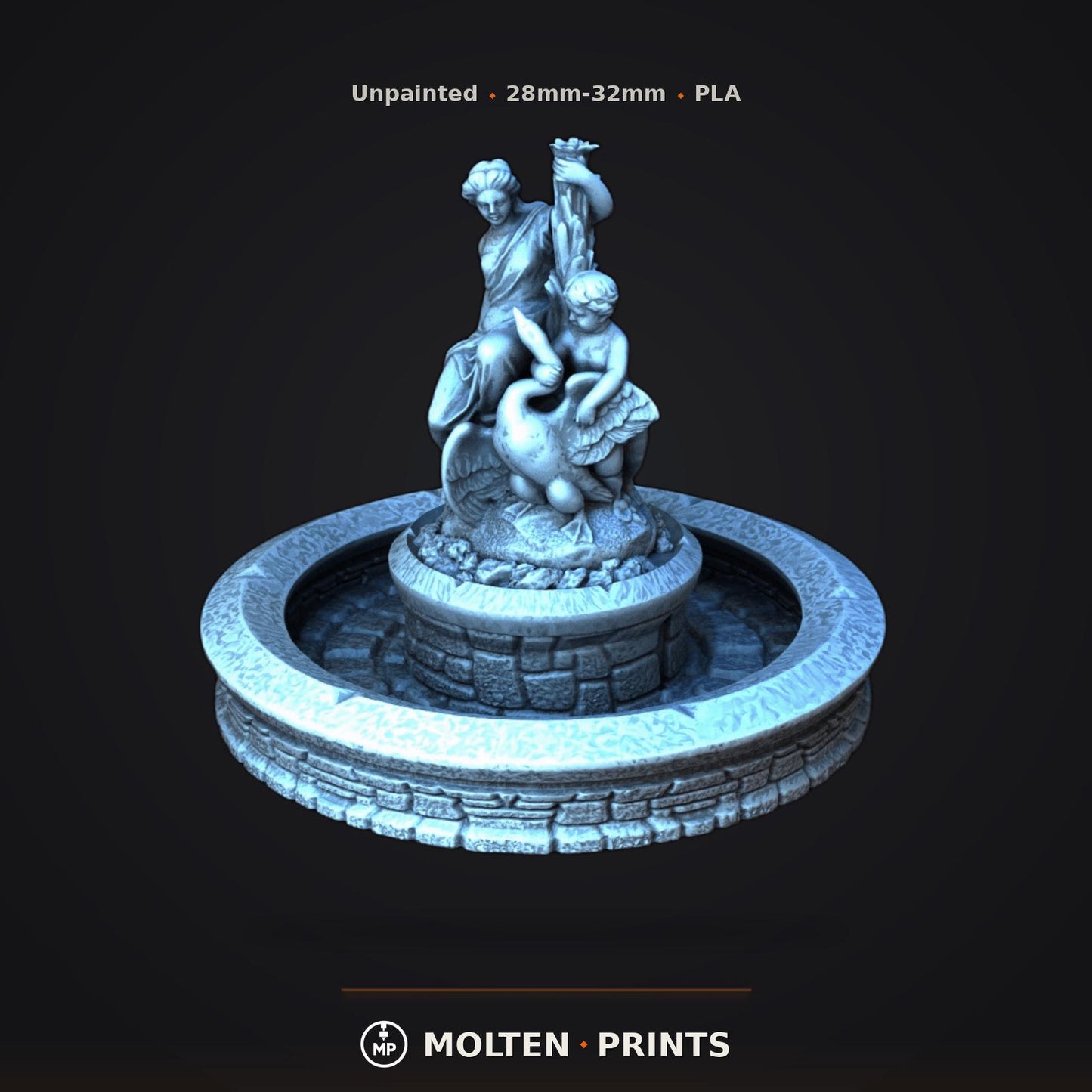 Swan Fountain - 28mm DND/Wargame/RPG Terrain - Molten Prints