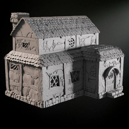 Village House Medieval 28mm DND Terrain | Tabletop Wargaming Scenery for Warhammer, Frostgrave & RPG | 3D Printed