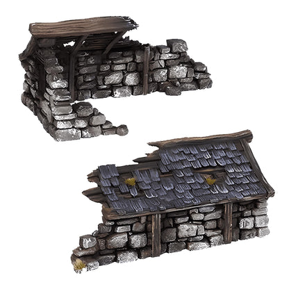 Ruined Medieval House A - 28mm DND/Wargame/RPG Terrain image 0