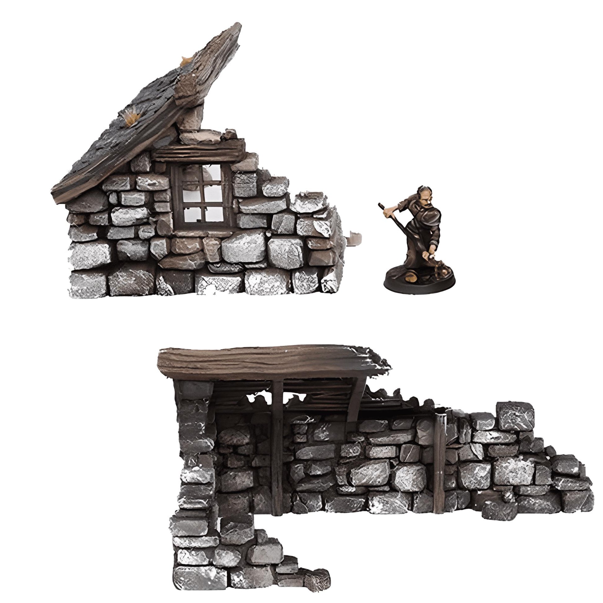 Ruined Medieval House A - 28mm DND/Wargame/RPG Terrain image 1