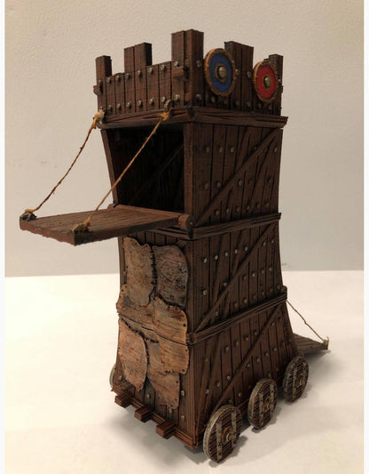 Siege Tower 28mm DND Terrain | Tabletop Wargaming Siege Scenery for Warhammer, Frostgrave & RPG | Unpainted 3D Printed