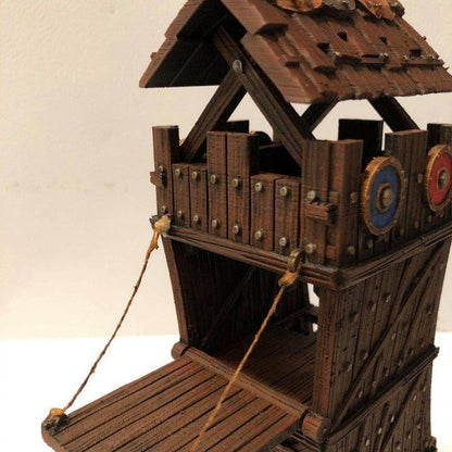 Siege Tower 28mm DND Terrain | Tabletop Wargaming Siege Scenery for Warhammer, Frostgrave & RPG | Unpainted 3D Printed