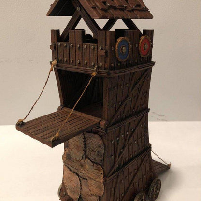 Siege Tower 28mm DND Terrain | Tabletop Wargaming Siege Scenery for Warhammer, Frostgrave & RPG | Unpainted 3D Printed
