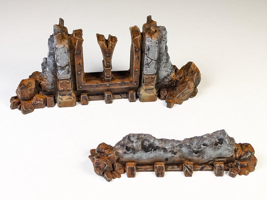 28mm Wall Ruins Terrain Scenery for DND, Warhammer, Wargames, Unpainted, 6 Pcs image 1