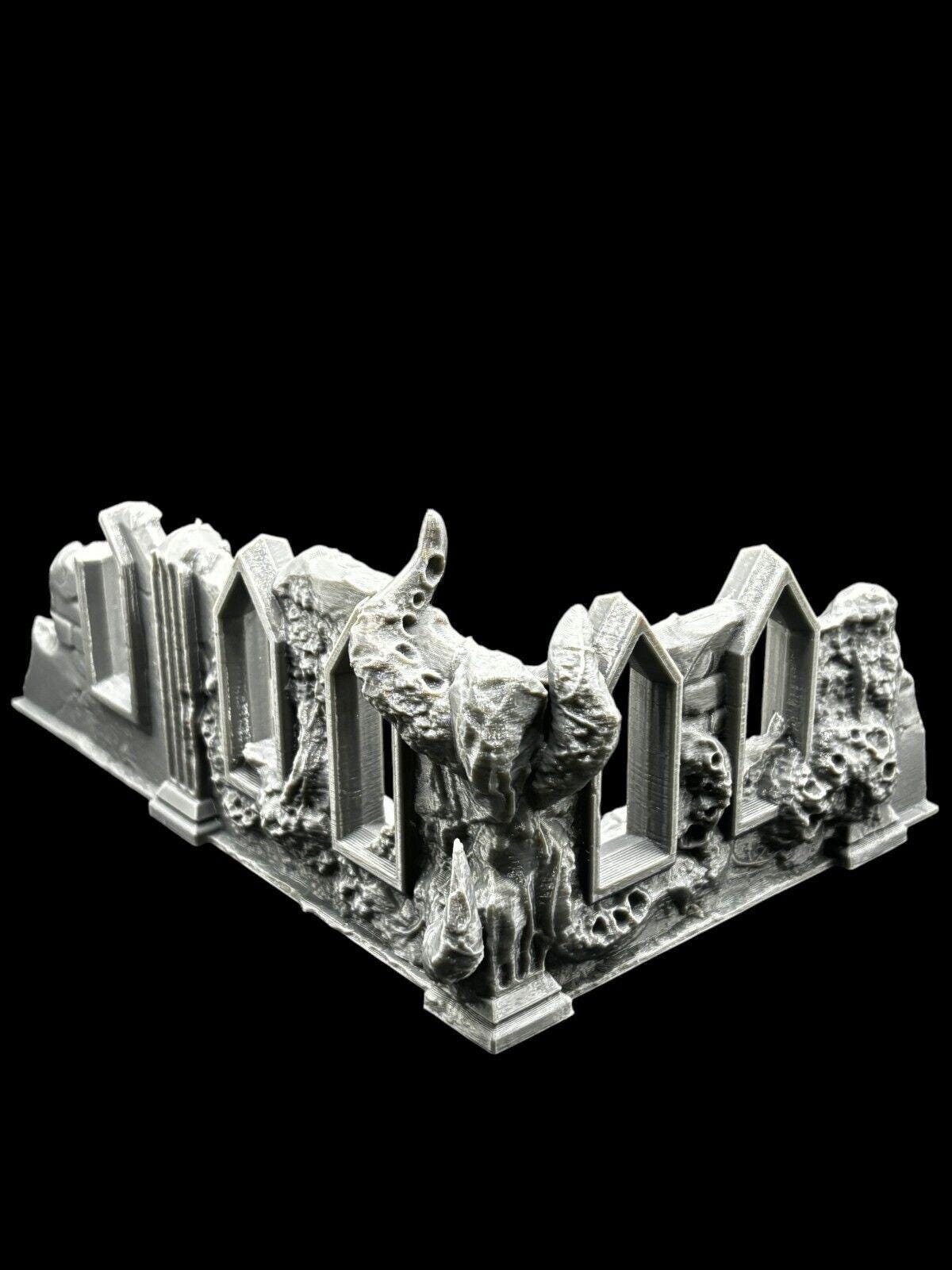 Medium Infected Ruins Terrain Sci Fi Tabletop Scenery 3D Printed 2 pcs image 2