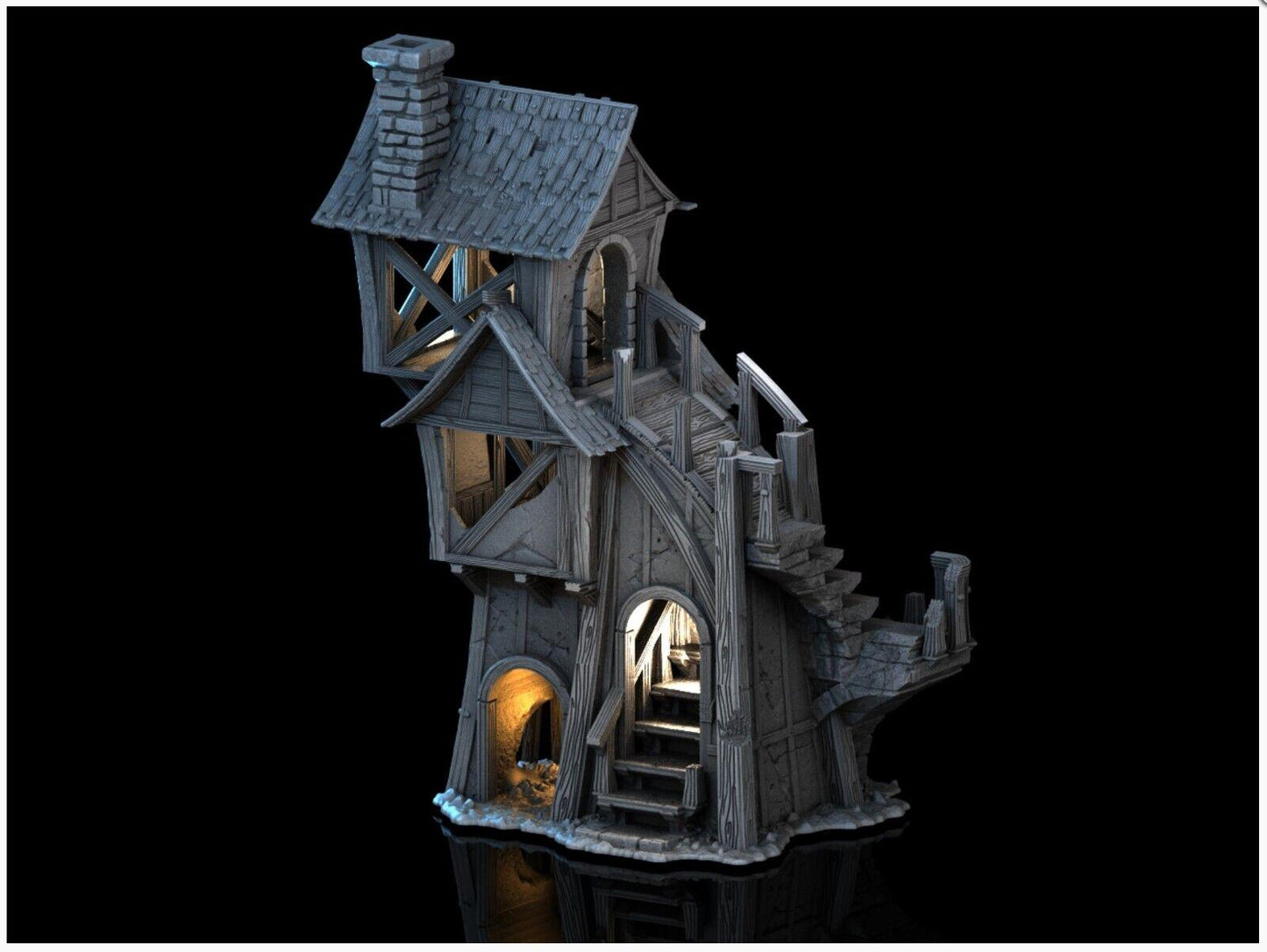Ruined Tower House - 28mm DND/Wargame/RPG Terrain image 0