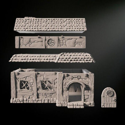 Village House Medieval 28mm DND Terrain | Tabletop Wargaming Scenery for Warhammer, Frostgrave & RPG | 3D Printed