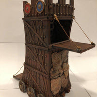 Siege Tower 28mm DND Terrain | Tabletop Wargaming Siege Scenery for Warhammer, Frostgrave & RPG | Unpainted 3D Printed