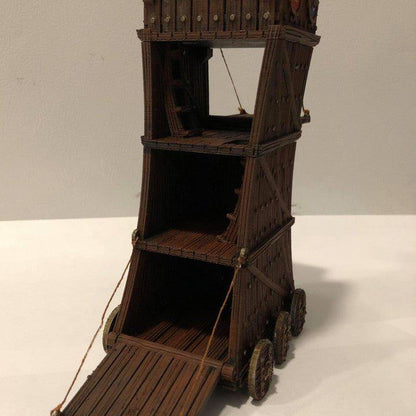 Siege Tower 28mm DND Terrain | Tabletop Wargaming Siege Scenery for Warhammer, Frostgrave & RPG | Unpainted 3D Printed