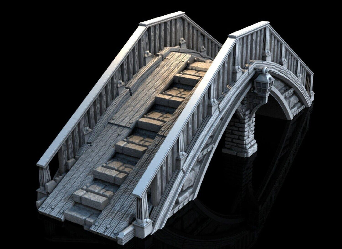 Overpass Bridge 28mm DND Terrain | Tabletop Wargaming Scenery for Warhammer, Frostgrave & RPG | Unpainted 3D Printed
