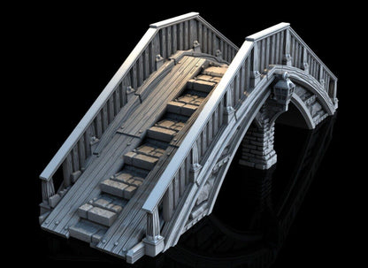 Overpass Bridge 28mm DND Terrain | Tabletop Wargaming Scenery for Warhammer, Frostgrave & RPG | Unpainted 3D Printed