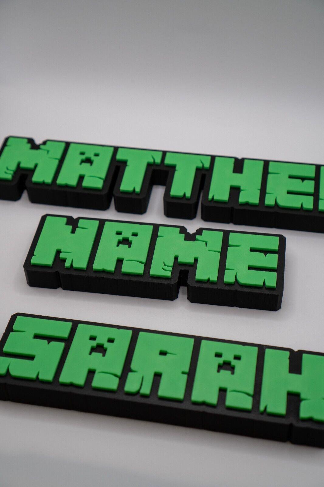Mine craft Custom Name Sign - Desk/Kids/Door Sign - Personalised Gift image 0