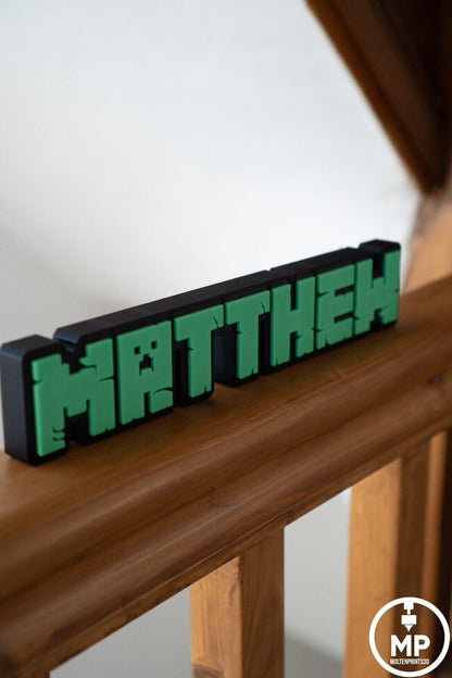 Mine craft Custom Name Sign - Desk/Kids/Door Sign - Personalised Gift image 4