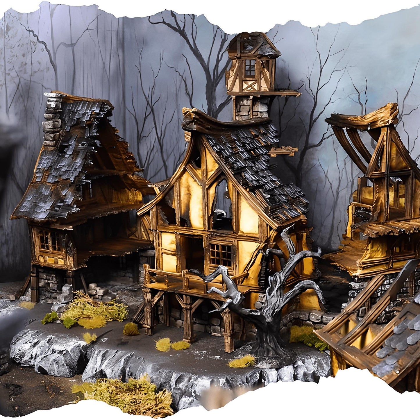 Ruined Medieval House D - 28mm DND/Wargame/RPG Terrain image 2