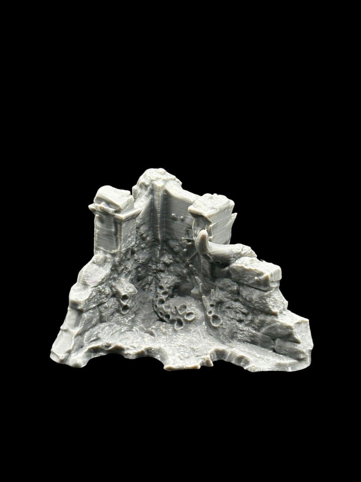 Small Infected Ruins Terrain Sci Fi Tabletop Scenery 3D Printed 3 pcs image 2