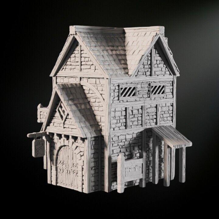 Medieval Scenery - Apothecary House 28mm DND/Wargame/RPG Terrain image 0