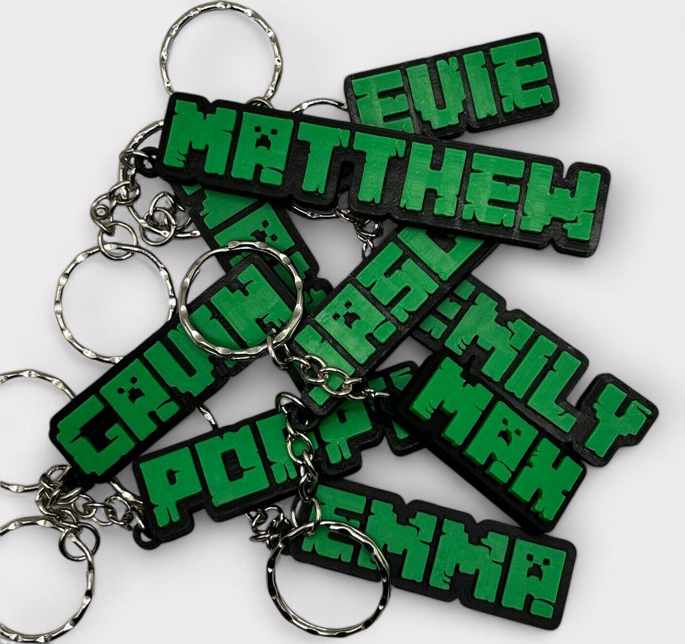 Personalised Pixel Name Keychain | Custom 3D Printed Bag Charm | Kids Birthday Gift | Party Favour | School Bag Tag - Molten Prints