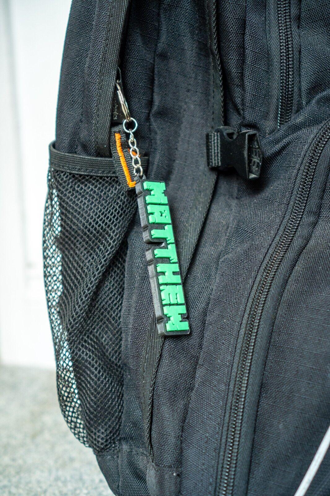 Personalised Pixel Name Keychain | Custom 3D Printed Bag Charm | Kids Birthday Gift | Party Favour | School Bag Tag - Molten Prints