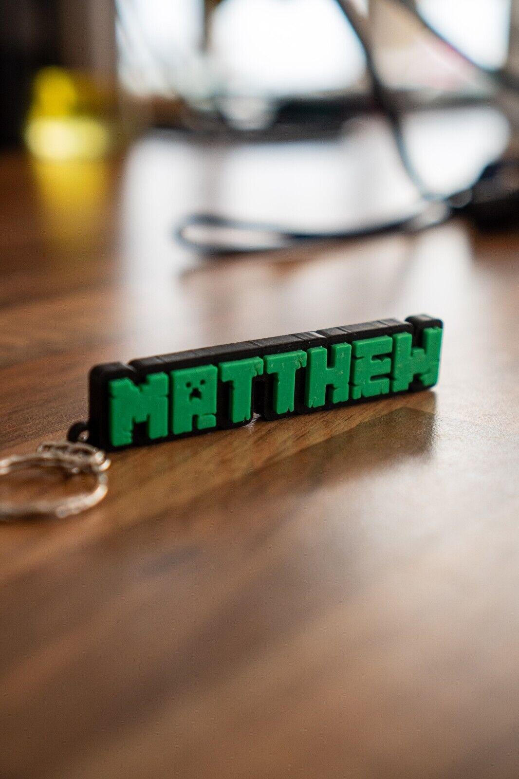 Personalised Pixel Name Keychain | Custom 3D Printed Bag Charm | Kids Birthday Gift | Party Favour | School Bag Tag - Molten Prints