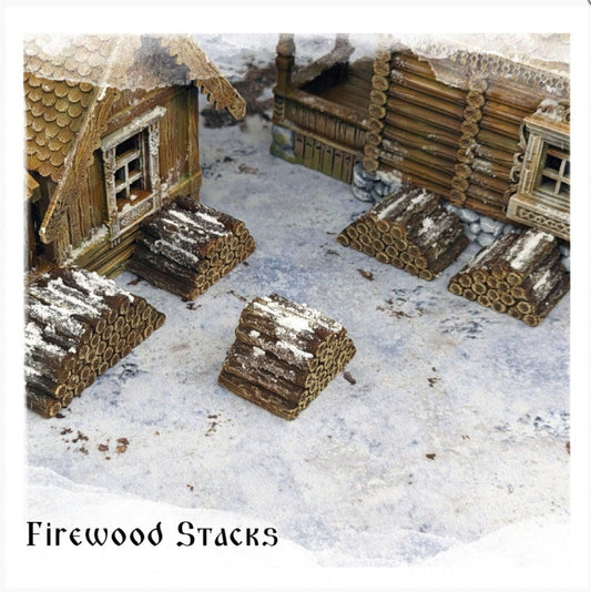 5x Firewood Stacks - 28mm DND/Wargame/RPG Terrain image 0