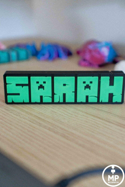 Mine craft Custom Name Sign - Desk/Kids/Door Sign - Personalised Gift image 2