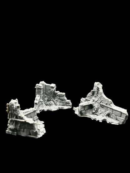 Small Infected Ruins Terrain Sci Fi Tabletop Scenery 3D Printed 3 pcs image 0