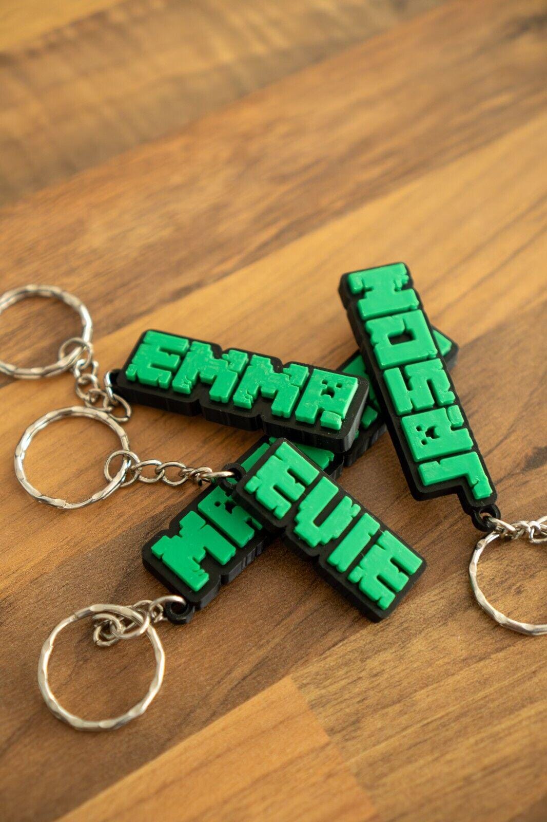 Personalised Pixel Name Keychain | Custom 3D Printed Bag Charm | Kids Birthday Gift | Party Favour | School Bag Tag - Molten Prints