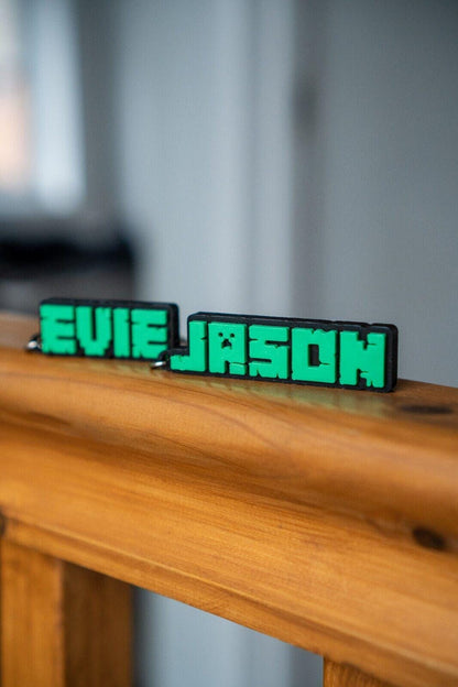 Personalised Pixel Name Keychain | Custom 3D Printed Bag Charm | Kids Birthday Gift | Party Favour | School Bag Tag - Molten Prints