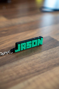Personalised Pixel Name Keychain | Custom 3D Printed Bag Charm | Kids Birthday Gift | Party Favour | School Bag Tag - Molten Prints