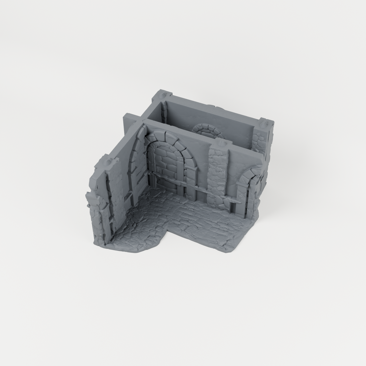 Large Medieval Ruin 02 unpainted 28mm tabletop terrain, supplied as separate printed parts