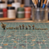 Iron Advance Heavy Howitzer Team. Painted display example. Supplied unpainted. Background items not included.