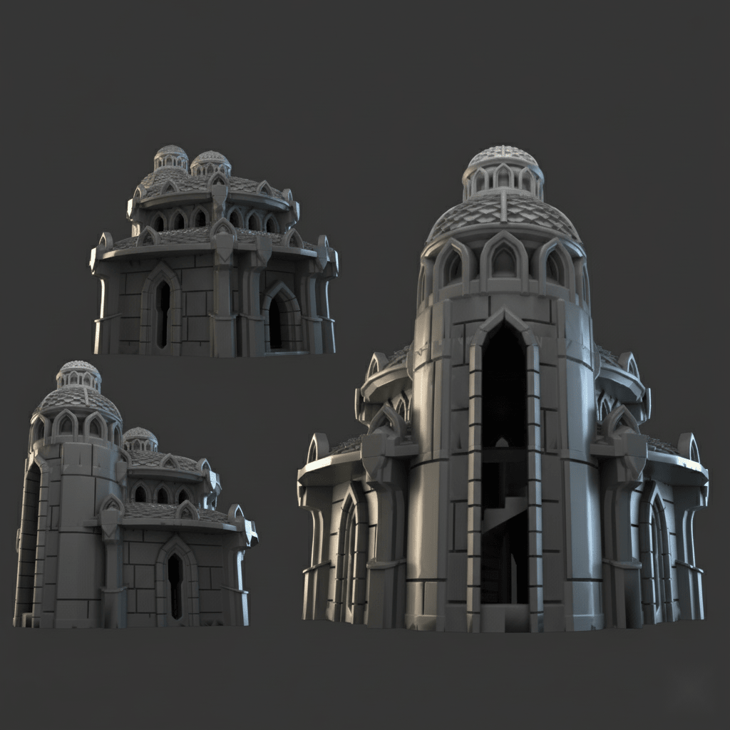 Lost City Building 2 - 28mm DND/Wargame/RPG Terrain - Molten Prints